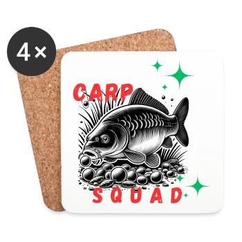 Carpe squad - L'équipe qui gagne - Dessous de verre (lot de 4) - blanc - Devant
