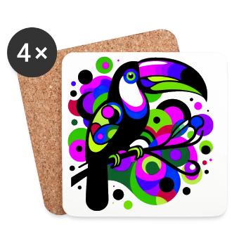 Toucan - Coasters (set of 4) - white - Front