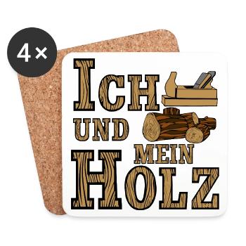 Schreiner , Tischler , Ich und mein Holz (25) - Untersetzer (4er-Set) - Weiß - Vorne