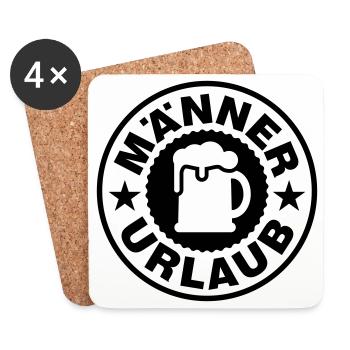 Männer Urlaub Bier - Untersetzer (4er-Set) - Weiß - Vorne