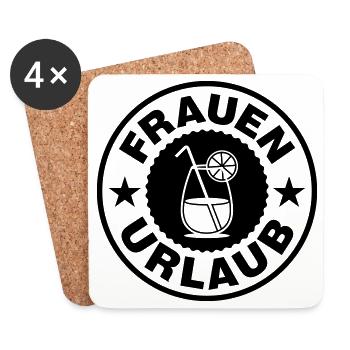 Frauen Urlaub Cocktail - Untersetzer (4er-Set) - Weiß - Vorne