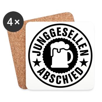 Junggesellen Abschied Bier - Untersetzer (4er-Set) - Weiß - Vorne
