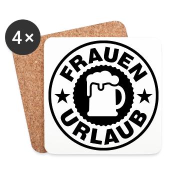 Frauen Urlaub Bier - Untersetzer (4er-Set) - Weiß - Vorne