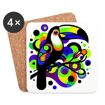 Toucan - Coasters (set of 4) - white - Front