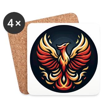 Phönix Feuerflügel Logo - Untersetzer (4er-Set) - Weiß - Vorne