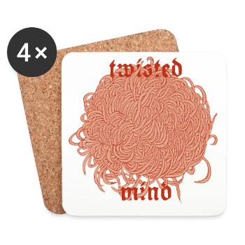 Twisted Mind – Chaos et esthétique - Dessous de verre (lot de 4) - blanc - Devant