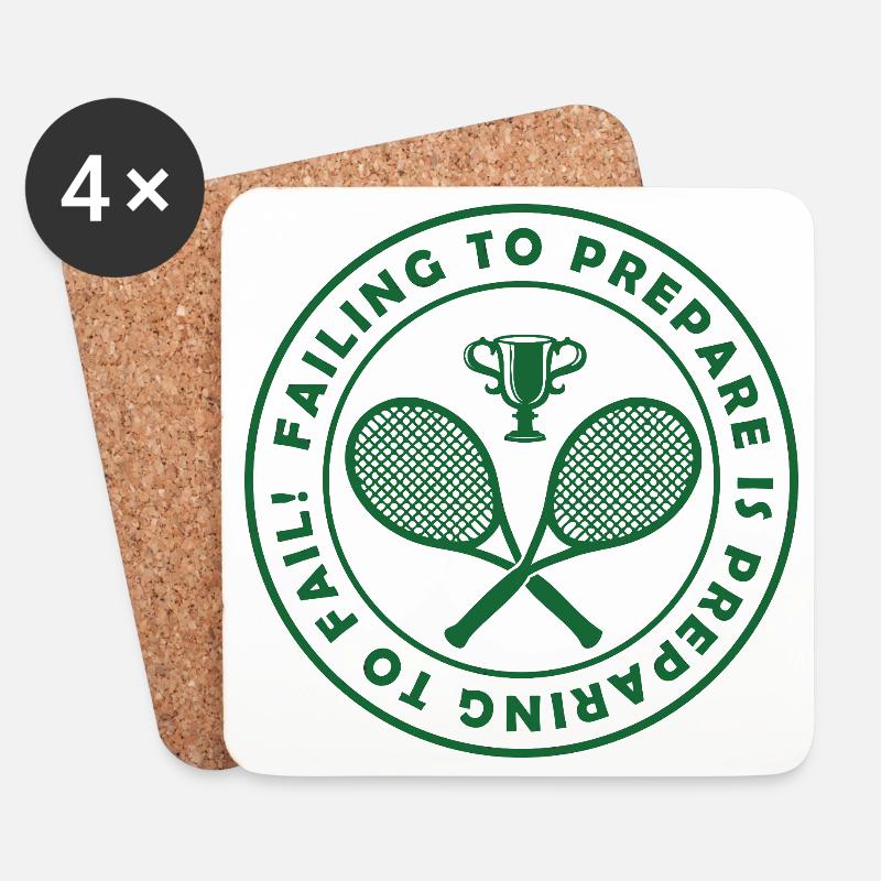 Vorbereitung Siegt – Tennis - Untersetzer (4er-Set) - Weiß