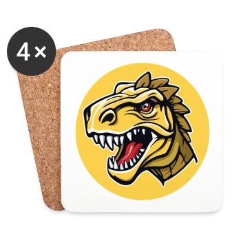 The head of a -looking dinosaur - Coasters (set of 4) - white - Front
