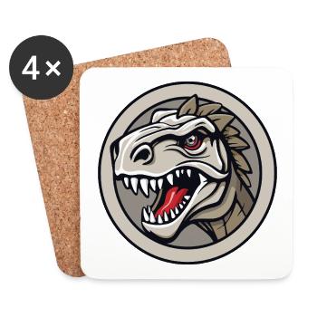 The head of a -looking dinosaur. - Coasters (set of 4) - white - Front