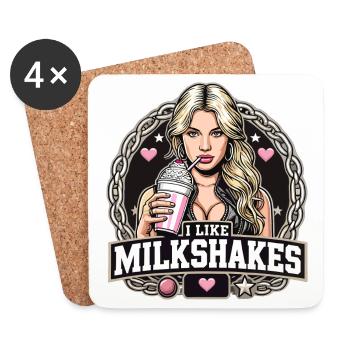 Milchshake blonde Frau Blondine Geschenk - Untersetzer (4er-Set) - Weiß - Vorne