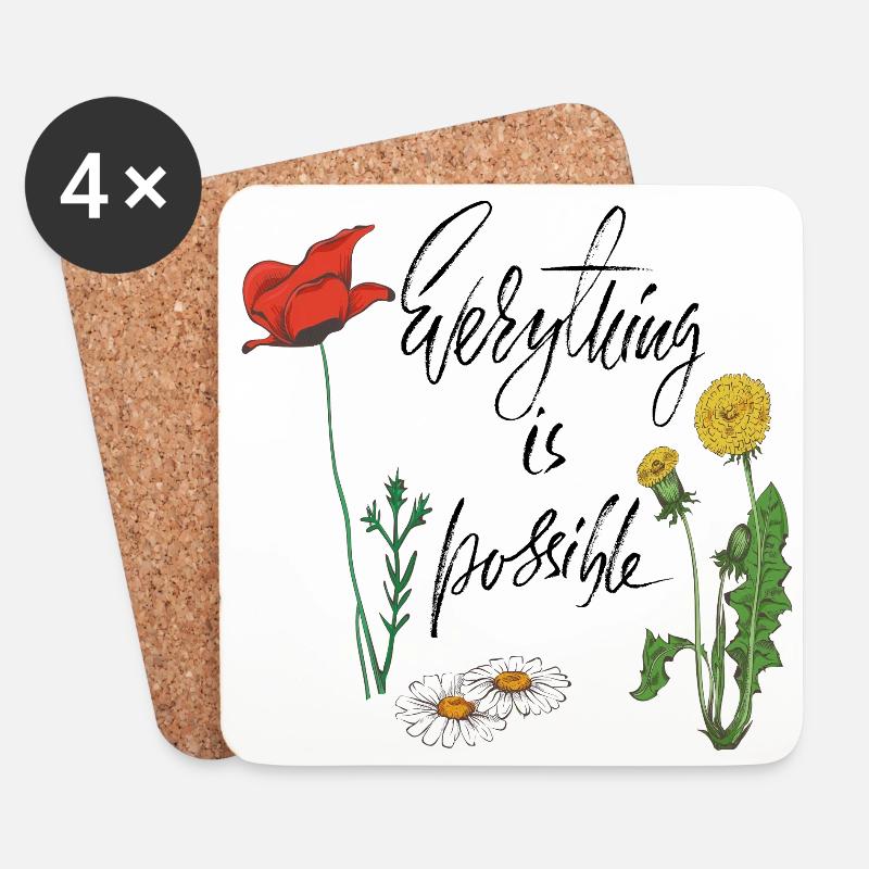 everything is possible - Untersetzer (4er-Set) - Weiß