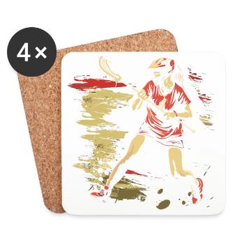 Oldschool Lacrosse Girls - Coasters (set of 4) - white - Front