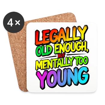 Legally old enough - Coasters (set of 4) - white - Front