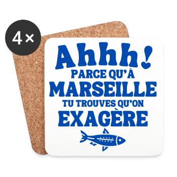 Marseille, ich bin Marseillais, Marseillais, 13 - Untersetzer (4er-Set) - Weiß - Vorne
