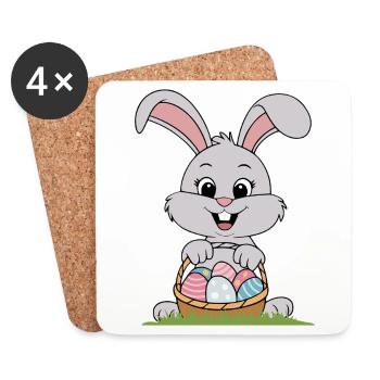 Osterhase - Untersetzer (4er-Set) - Weiß - Vorne