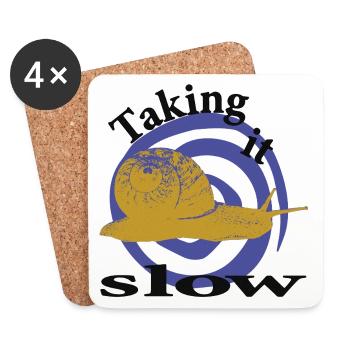 Entspannte Schnecke – Taking It Slow - Untersetzer (4er-Set) - Weiß - Vorne