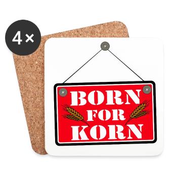 Korn , Party , Weizenkorn ,Korn Party Born (25) - Untersetzer (4er-Set) - Weiß - Vorne