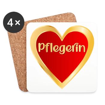 DANKESCHÖN PFLEGE - BERUF PFLEGERIN - Untersetzer (4er-Set) - Weiß - Vorne