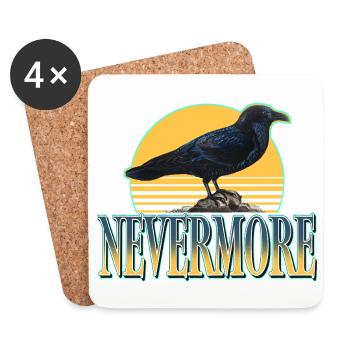 Nevermore – Corbeaux et esthétique gothique - Dessous de verre (lot de 4) - blanc - Devant