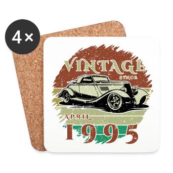 30ème Anniversaire - Classique - Millésime depuis 04/1995 - Dessous de verre (lot de 4) - blanc - Devant