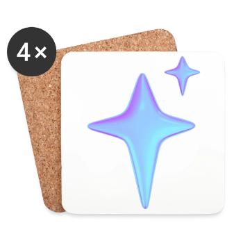 Holographic Sparkle Aesthetic - Coasters (set of 4) - white - Front