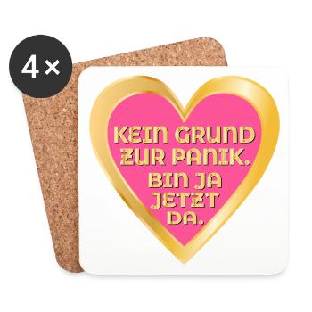 HERZ BERUHIGUNG PANIK - Untersetzer (4er-Set) - Weiß - Vorne