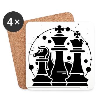Chess Pieces Comic Look - Coasters (set of 4) - white - Front