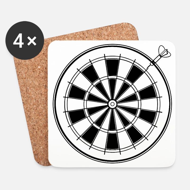 Dart Zeichnung - Untersetzer (4er-Set) - Weiß