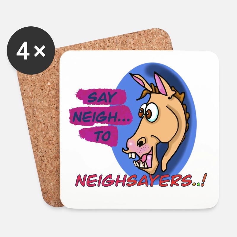Neigh Sayers Wortspiel-Pferde-Design - Untersetzer (4er-Set) - Weiß
