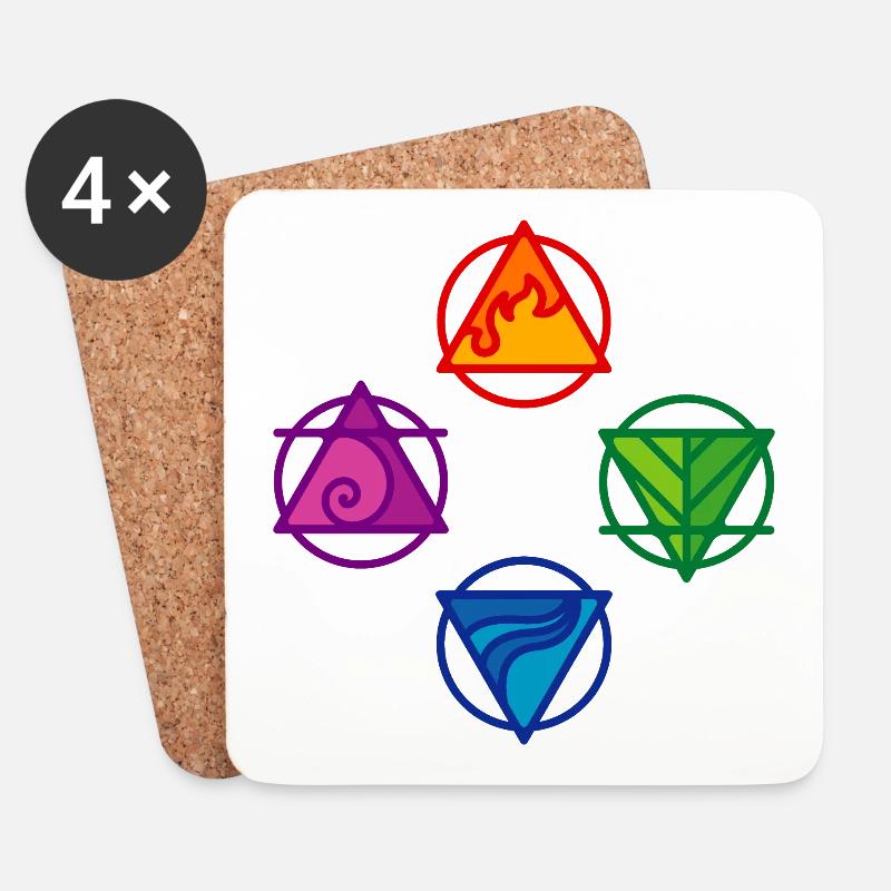 4 ÉLÉMENTS - Dessous de verre (lot de 4) - blanc