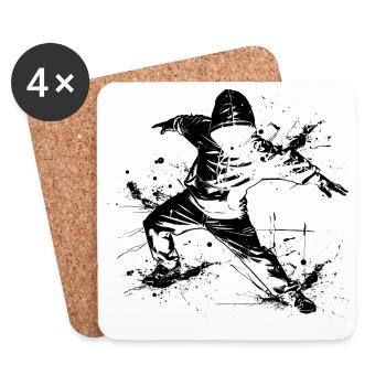 Breakdancer Graffiti - Coasters (set of 4) - white - Front