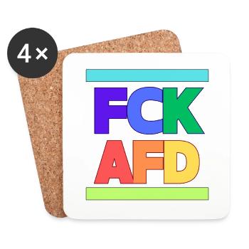 FCK AFD - Untersetzer (4er-Set) - Weiß - Vorne