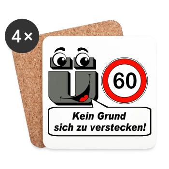 60th birthday, no reason to hide - Coasters (set of 4) - white - Front