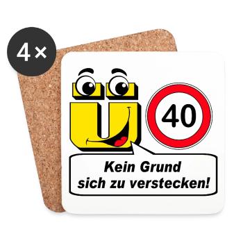 40th birthday, over 40 no reason to .......... - Coasters (set of 4) - white - Front