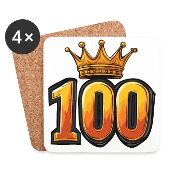 100 Number Crown - Coasters (set of 4) - white - Front