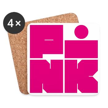 Bold & Fun – PINK Statement in knalligem Style - Untersetzer (4er-Set) - Weiß - Vorne