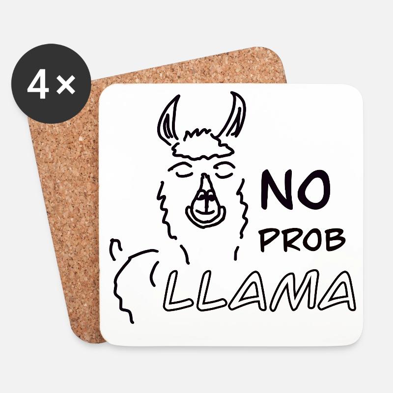 No Prob LLAMA - Coasters (set of 4) - white