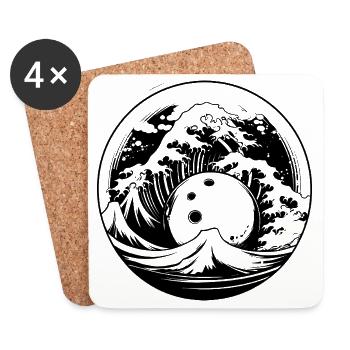 Bowling - Dessous de verre (lot de 4) - blanc - Devant