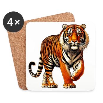 Tiger - Coasters (set of 4) - white - Front