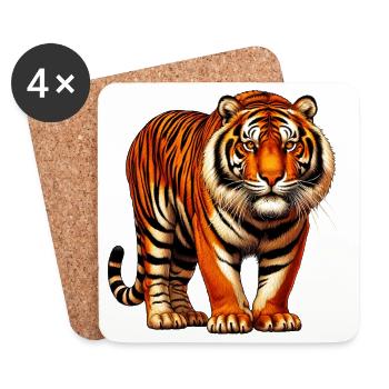 Tiger - Coasters (set of 4) - white - Front