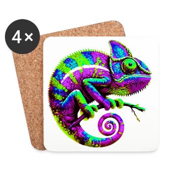 Chameleon - Coasters (set of 4) - white - Front