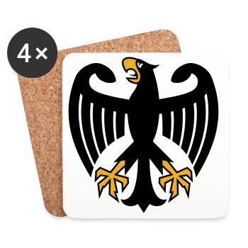 Bundesadler Deutschland Adler Wappen - Untersetzer (4er-Set) - Weiß - Vorne