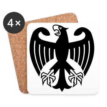 Deutschland Adler - Untersetzer (4er-Set) - Weiß - Vorne