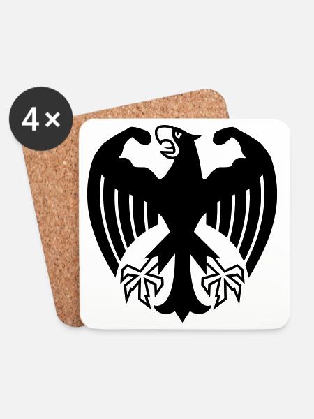 Fitness Adler mit Muskeln - Untersetzer (4er-Set) - Weiß