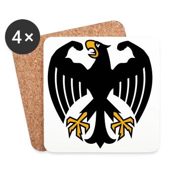 German Fitness Federal Eagle with Muscles - Coasters (set of 4) - white - Front