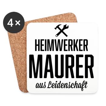 Heimwerker Maurer - Untersetzer (4er-Set) - Weiß - Vorne