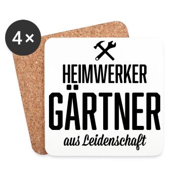 Heimwerker Gärtner - Untersetzer (4er-Set) - Weiß - Vorne