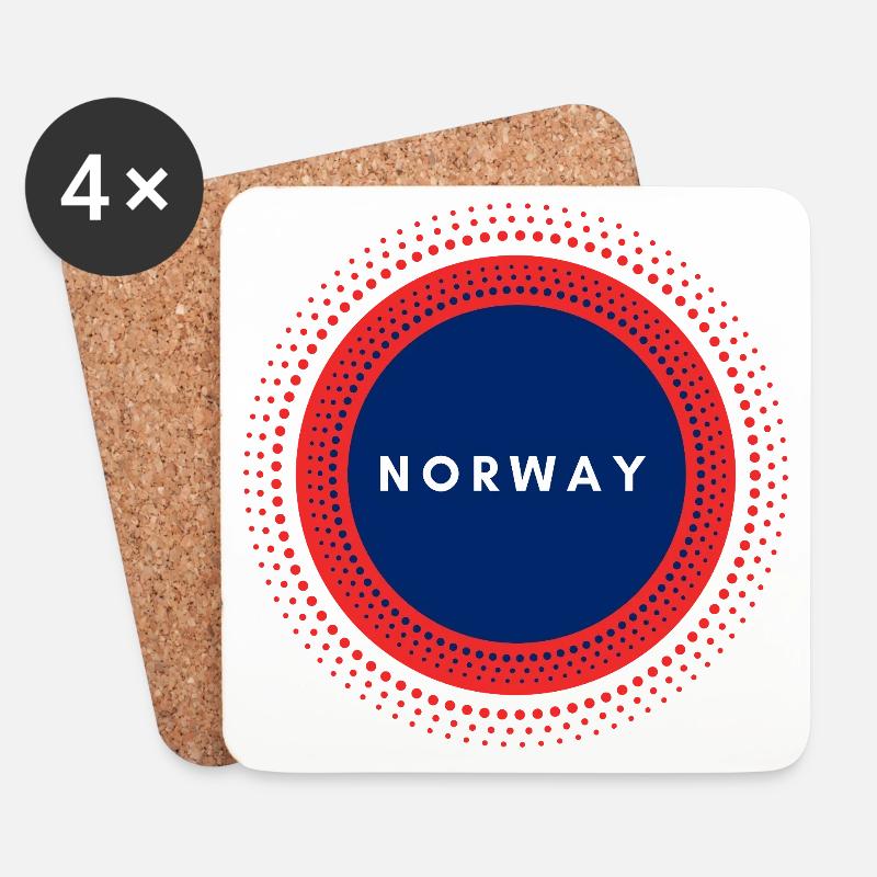 Norwegen - Untersetzer (4er-Set) - Weiß