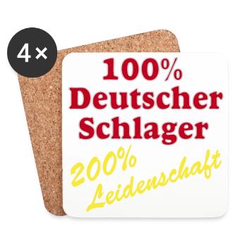 Schlager Party , Schlager Music , Schlager 100% - Coasters (set of 4) - white - Front