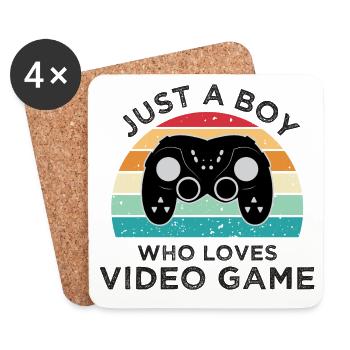 Juste un garçon qui aime les jeux vidéo - Dessous de verre (lot de 4) - blanc - Devant